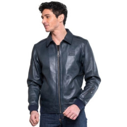Veste JACKY ICKX Cuir Bleu...